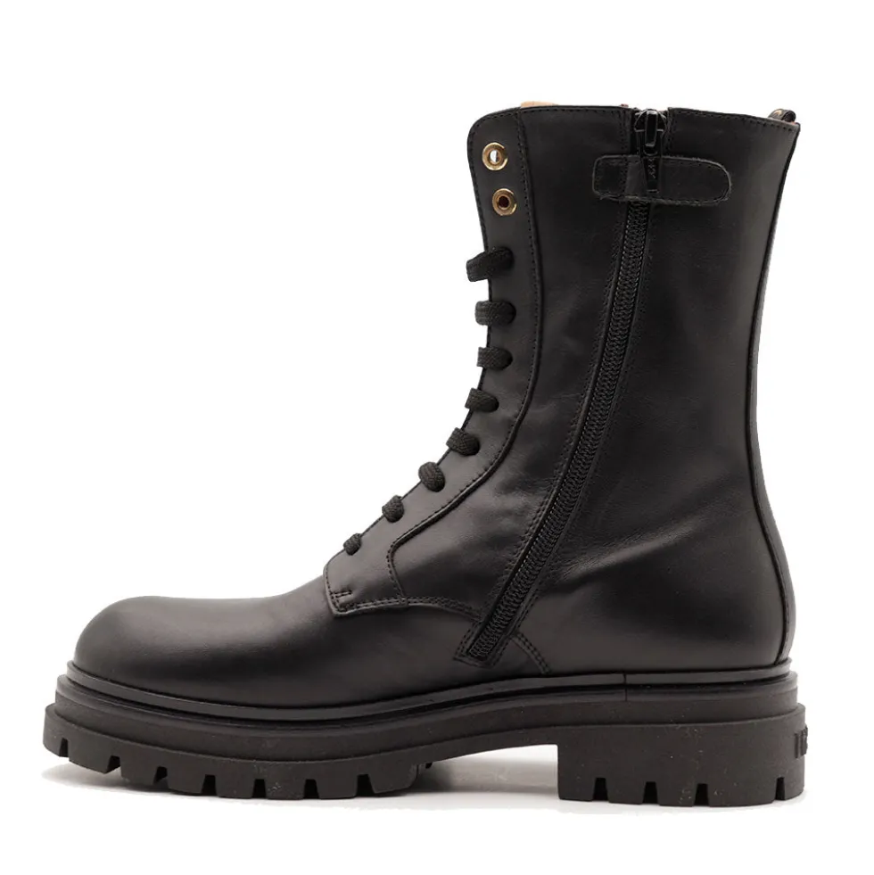 Anfibi 1A Classe Alviero Martini in Pelle Nera con Inserto Elastico Geo Classic 2366