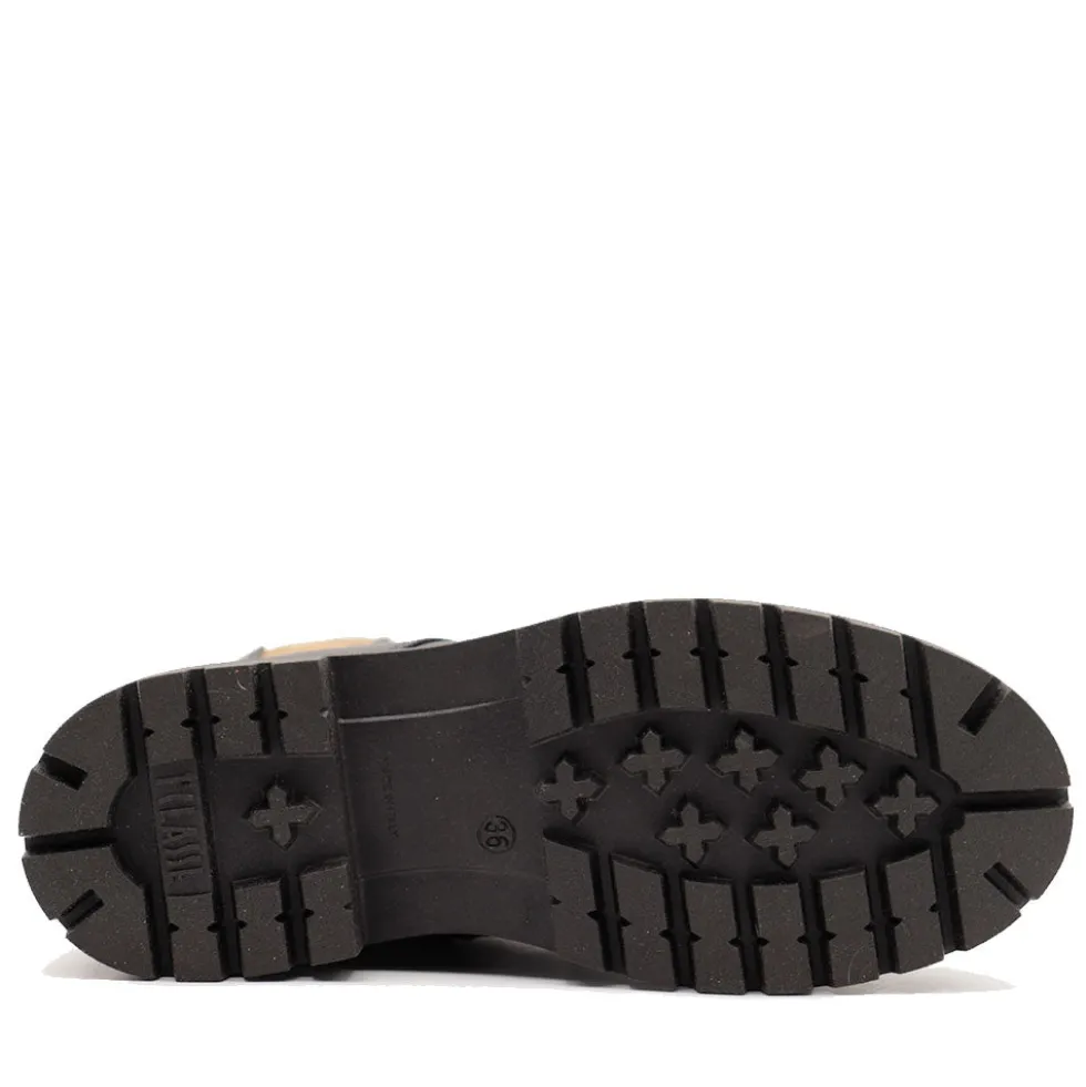 Anfibi 1A Classe Alviero Martini in Pelle Nera con Inserto Elastico Geo Classic 2366