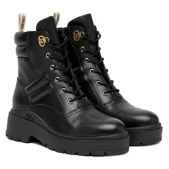 Anfibi Donna LIU JO Andrea 02 in Pelle Nera con Dettagli Bold