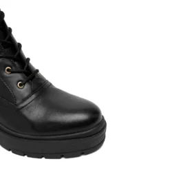 Anfibi Donna LIU JO Andrea 02 in Pelle Nera con Dettagli Bold