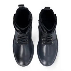 Anfibi Donna LIU JO New Nancy Eco 2-1 in Pelle Nera con Inserto Elastico