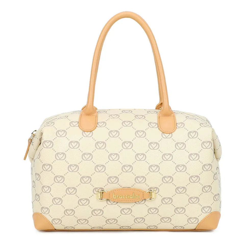 Bauletto Donna a Mano BRACCIALINI linea Monogram in Pelle Beige
