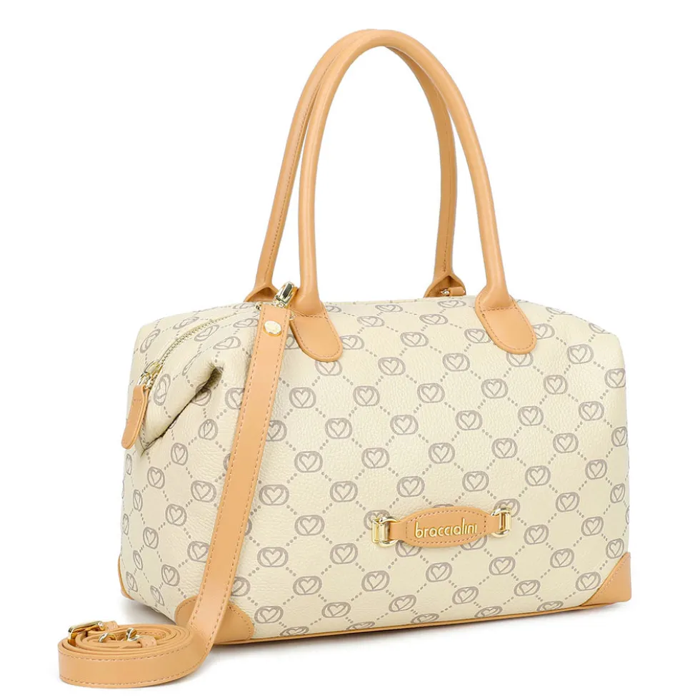 Bauletto Donna a Mano BRACCIALINI linea Monogram in Pelle Beige