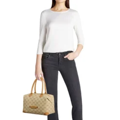 Bauletto Donna a Mano BRACCIALINI linea Monogram in Pelle Beige
