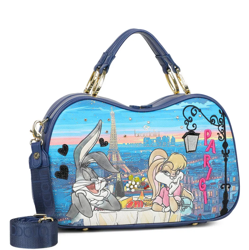 Bauletto Donna a Mano BRACCIALINI linea Cartoline Looney Tunes stampa Parigi