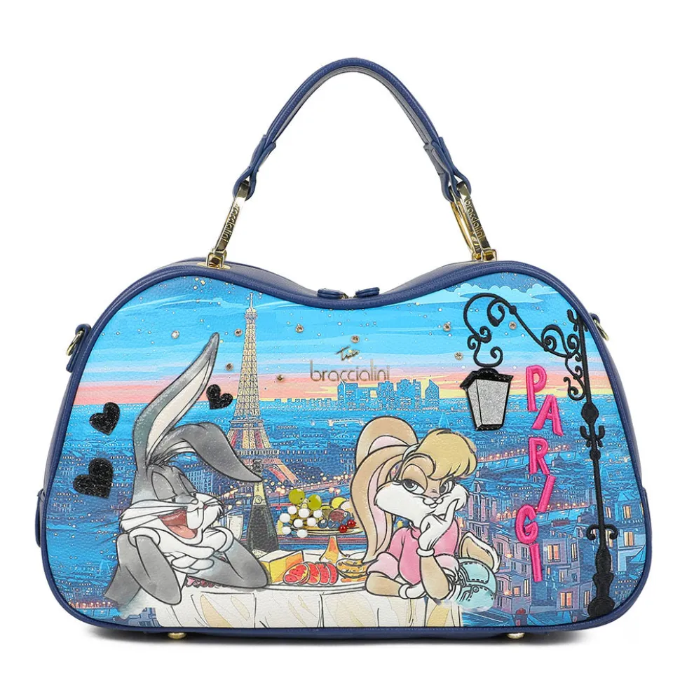 Bauletto Donna a Mano BRACCIALINI linea Cartoline Looney Tunes stampa Parigi