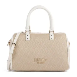 Bauletto Donna a Mano LIU JO in Tessuto Jacquard con Logo Monogram Bianco