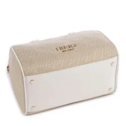 Bauletto Donna a Mano LIU JO in Tessuto Jacquard con Logo Monogram Bianco