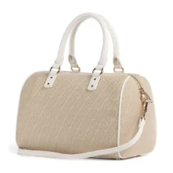Bauletto Donna a Mano LIU JO in Tessuto Jacquard con Logo Monogram Bianco