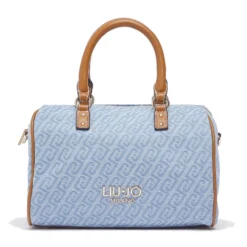Bauletto Donna a Mano LIU JO in Tessuto Jacquard con Logo Monogram Dusty Blue