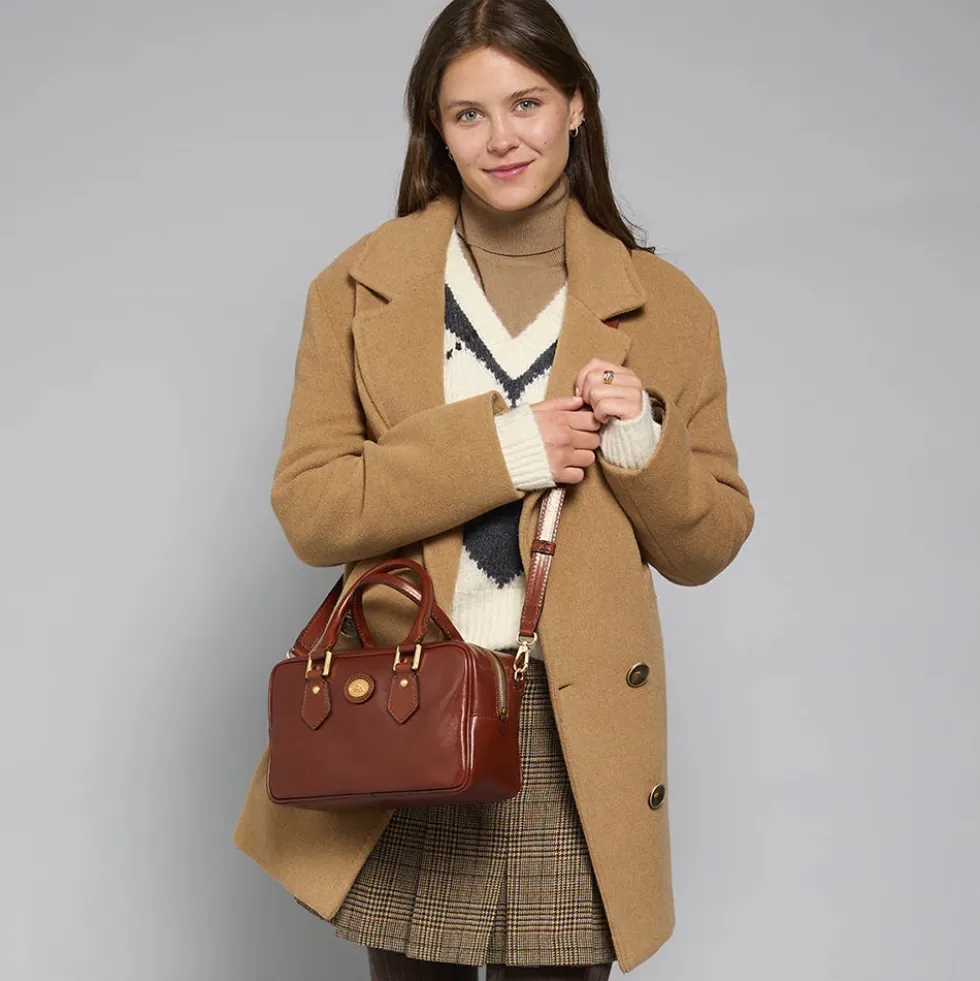 Bauletto Donna con Tracolla THE BRIDGE linea Story in Pelle Marrone