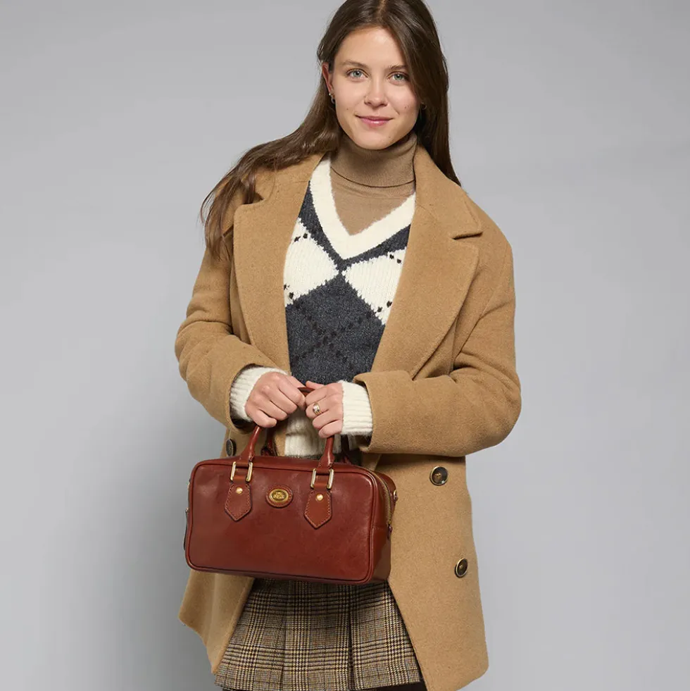 Bauletto Donna con Tracolla THE BRIDGE linea Story in Pelle Marrone