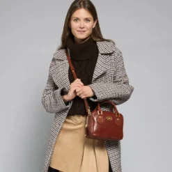 Bauletto Donna Mini THE BRIDGE linea Story in Pelle Marrone