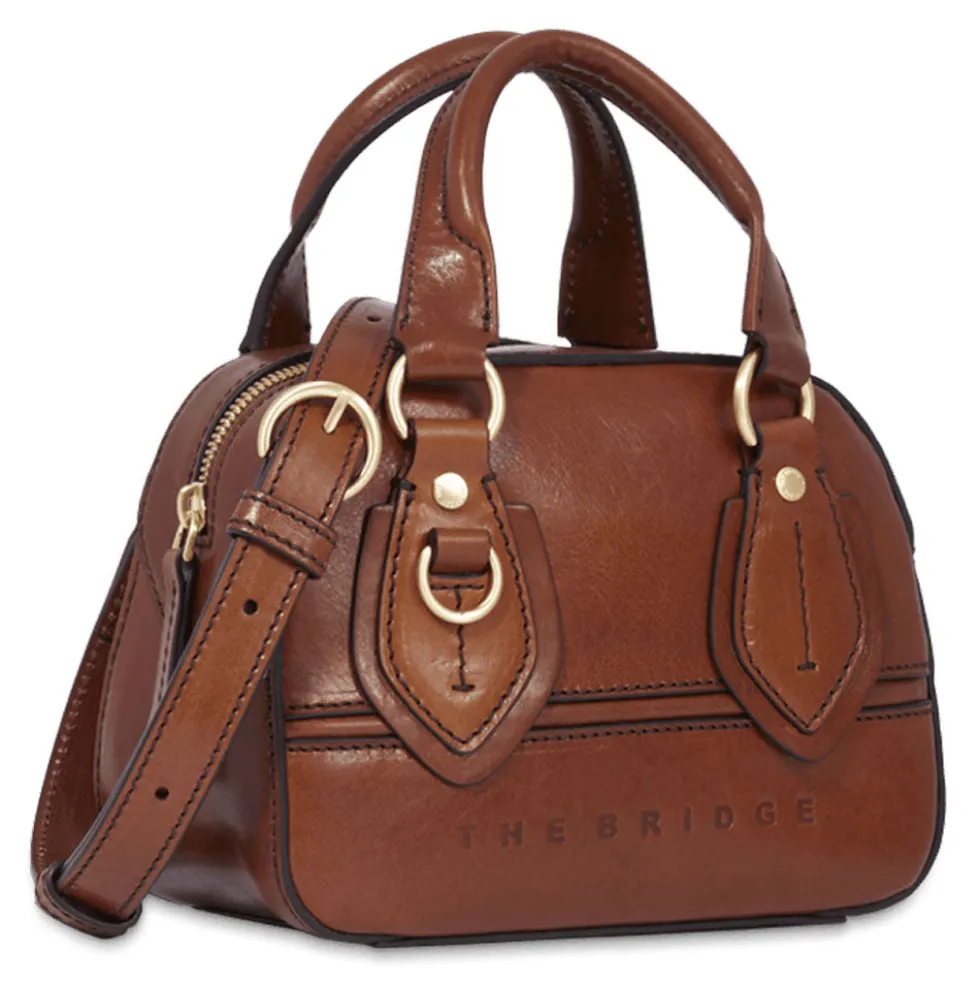 Bauletto Donna Mini THE BRIDGE linea Daphne in Pelle Marrone