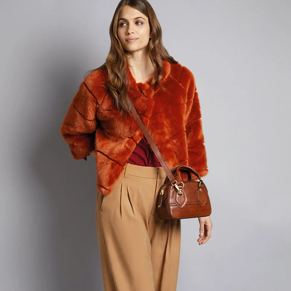 Bauletto Donna Mini THE BRIDGE linea Daphne in Pelle Marrone