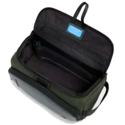 Beauty Case PIQUADRO Uomo in Tessuto e Pelle Colore Verde Linea Pq-Earth - BY6947S137