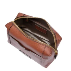 Beauty Case THE BRIDGE linea Gemma Travel in Pelle Marrone