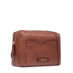 Beauty Case THE BRIDGE linea Gemma Travel in Pelle Marrone