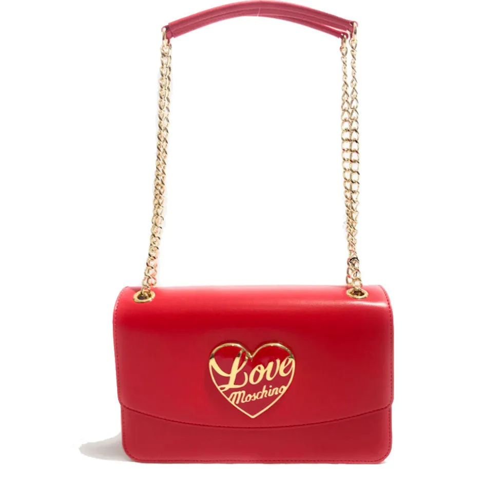 Borsa a Spalla e a Tracolla LOVE MOSCHINO Rossa con Cuore Rosso con Logo
