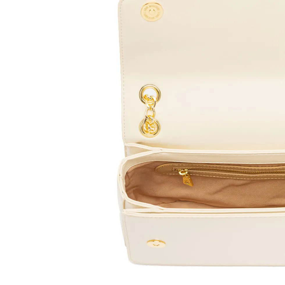 Borsa a Spalla e a Tracolla LOVE MOSCHINO Avorio con Cuore Rosso con Logo