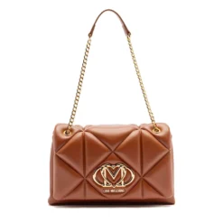 Borsa a Spalla e a Tracolla Trapuntata LOVE MOSCHINO linea Embossed color Castagna