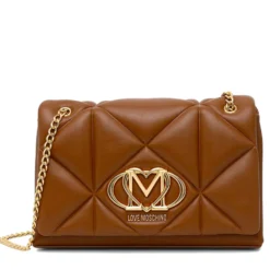 Borsa a Spalla e a Tracolla Trapuntata LOVE MOSCHINO linea Embossed color Cuoio