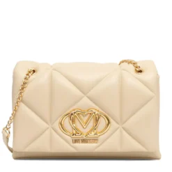 Borsa a Spalla e a Tracolla Trapuntata LOVE MOSCHINO linea Embossed color Burro