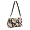 Borsa a Spalla Media LIU JO linea LaPuffy in Pelliccia Sintetica Beige con Logo All Over