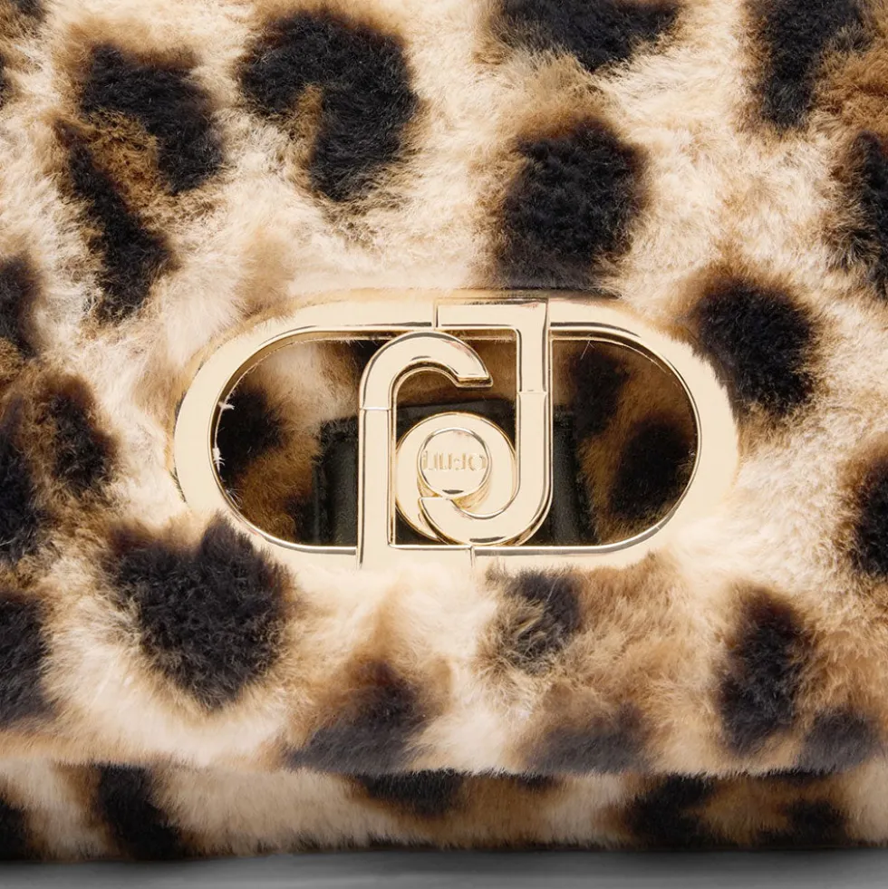 Borsa a Spalla Media LIU JO linea LaPuffy in Pelliccia Sintetica stampa Animalier