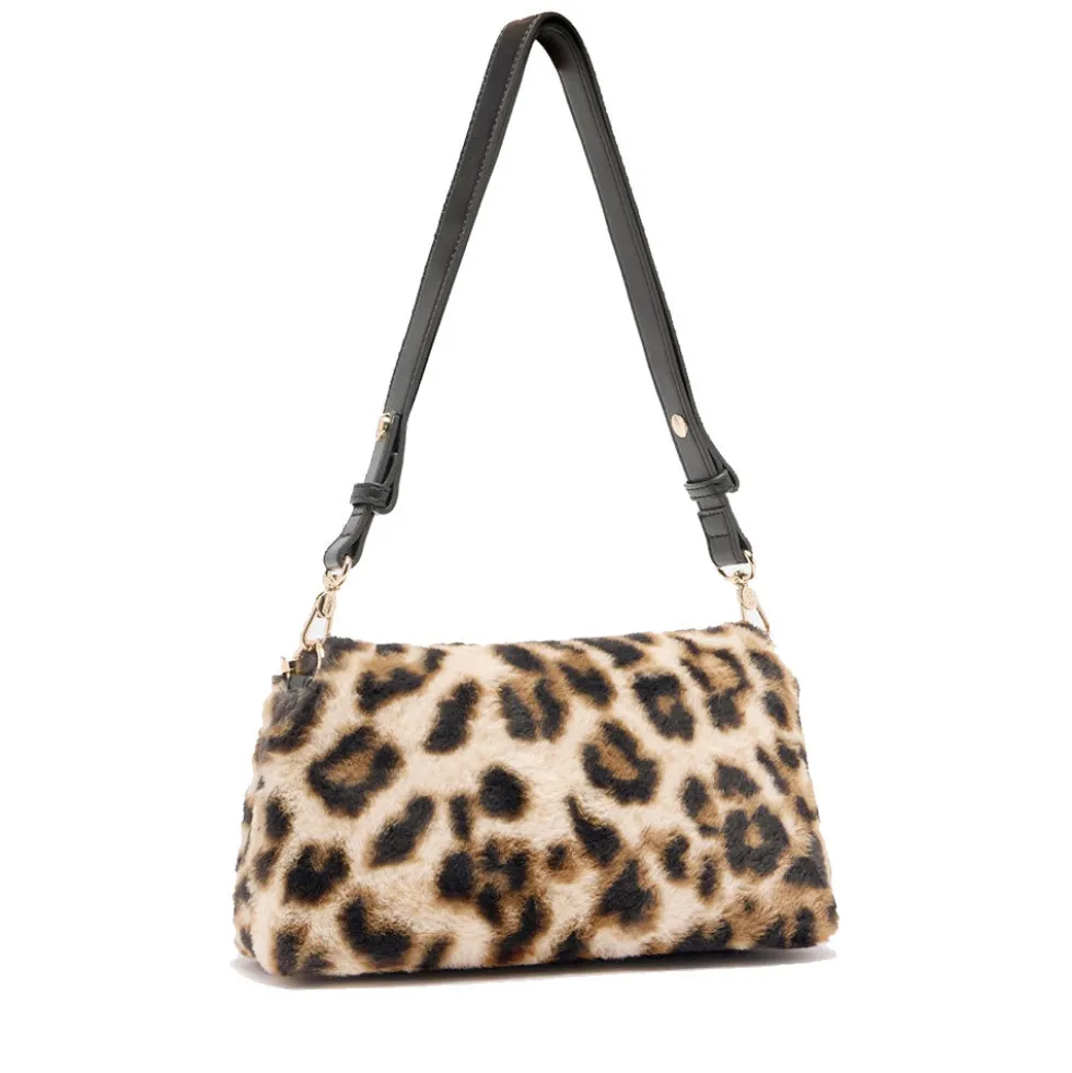 Borsa a Spalla Media LIU JO linea LaPuffy in Pelliccia Sintetica stampa Animalier