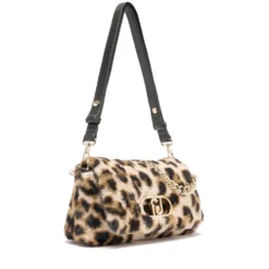 Borsa a Spalla Media LIU JO linea LaPuffy in Pelliccia Sintetica stampa Animalier
