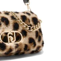 Borsa a Spalla Media LIU JO linea LaPuffy in Pelliccia Sintetica stampa Animalier