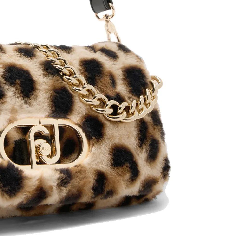 Borsa a Spalla Media LIU JO linea LaPuffy in Pelliccia Sintetica stampa Animalier