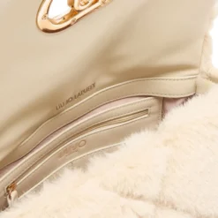Borsa a Spalla Media LIU JO linea LaPuffy in Pelliccia Sintetica Trapuntata Marmo