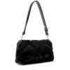 Borsa a Spalla Media LIU JO linea LaPuffy in Pelliccia Sintetica Trapuntata Nera