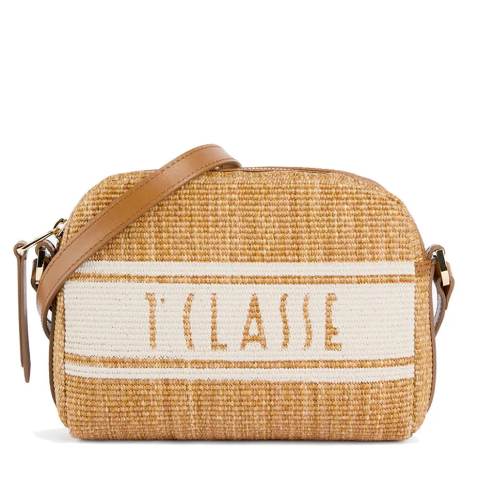 Borsa a Tracolla 1A Classe Alviero Martini linea Rafia Coast color Cuoio LE92