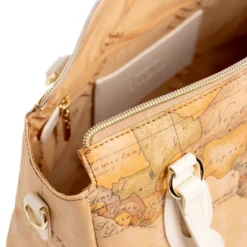 Borsa Donna a Mano 1A Classe Alviero Martini linea Soft Petals in Tessuto Soft Geo Classic e Avorio LE57
