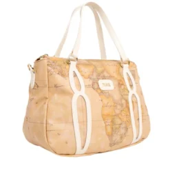 Borsa Donna a Mano 1A Classe Alviero Martini linea Soft Petals in Tessuto Soft Geo Classic e Avorio LE57