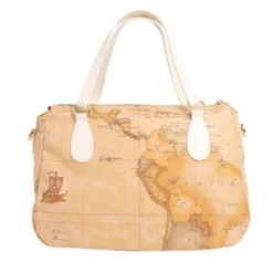 Borsa Donna a Mano 1A Classe Alviero Martini linea Soft Petals in Tessuto Soft Geo Classic e Avorio LE57
