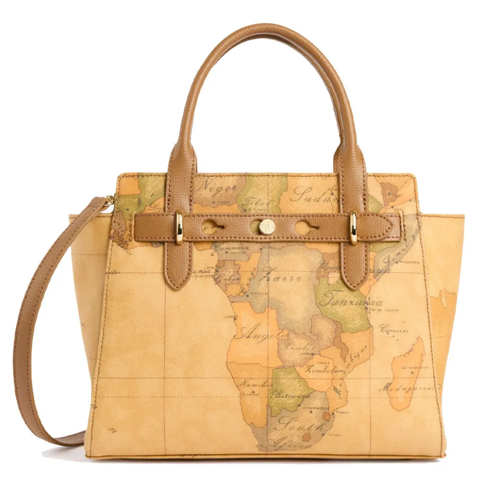 Borsa Donna a Mano 1A Classe Alviero Martini linea Escape Geo stampa Geo Classic e Cuoio LE61