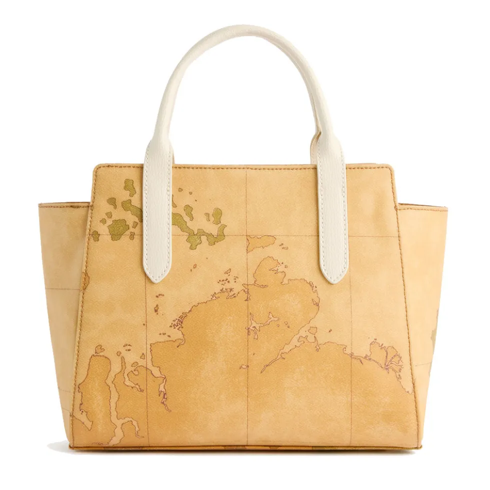 Borsa Donna a Mano 1A Classe Alviero Martini linea Escape Geo stampa Geo Classic e Avorio LE61