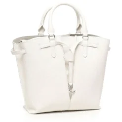 Borsa Donna a Mano a Secchiello COCCINELLE in Pelle Colore Blanco linea Flores Misura Piccola