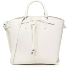 Borsa Donna a Mano a Secchiello COCCINELLE in Pelle Colore Blanco linea Flores