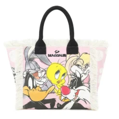 Borsa Donna a Mano BRACCIALINI linea Summer LT in Canvas stampa Looney Tunes