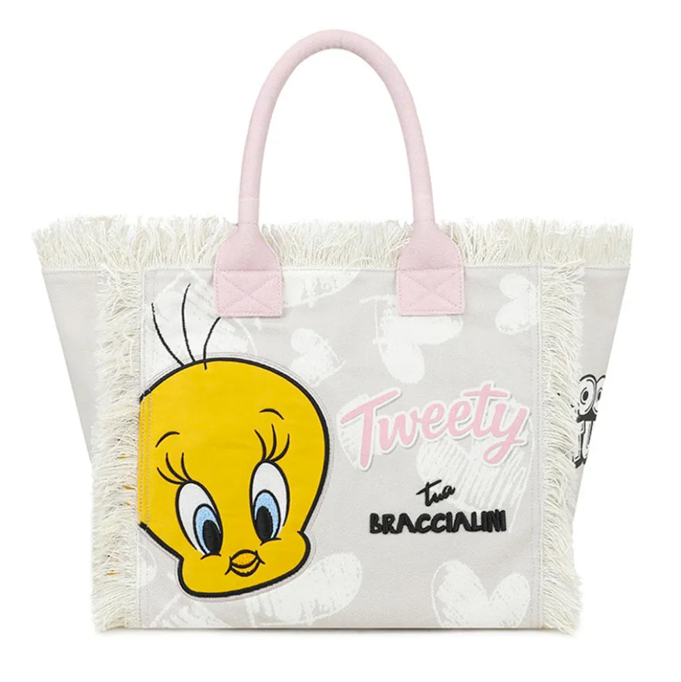 Borsa Donna a Mano BRACCIALINI linea Summer LT in Canvas stampa Tweety