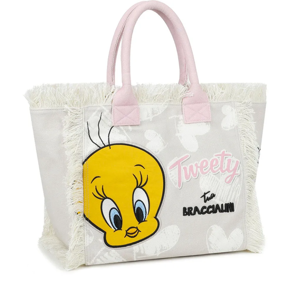 Borsa Donna a Mano BRACCIALINI linea Summer LT in Canvas stampa Tweety