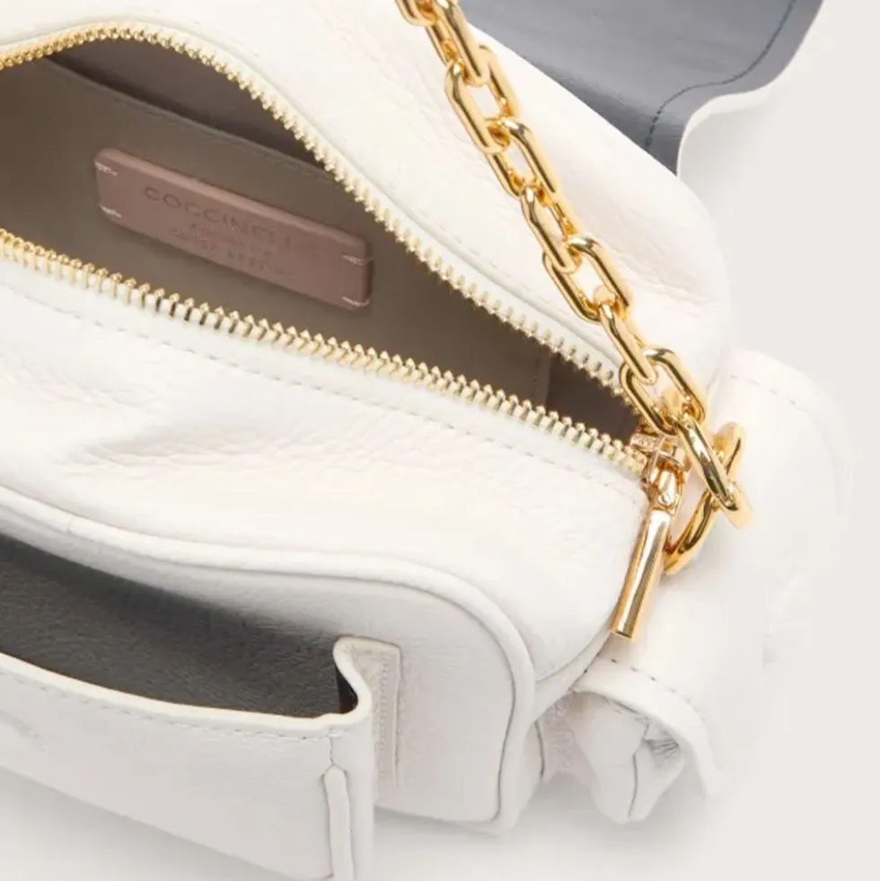 Borsa Donna a Mano COCCINELLE in Pelle Colore Blanco linea Campus Mini