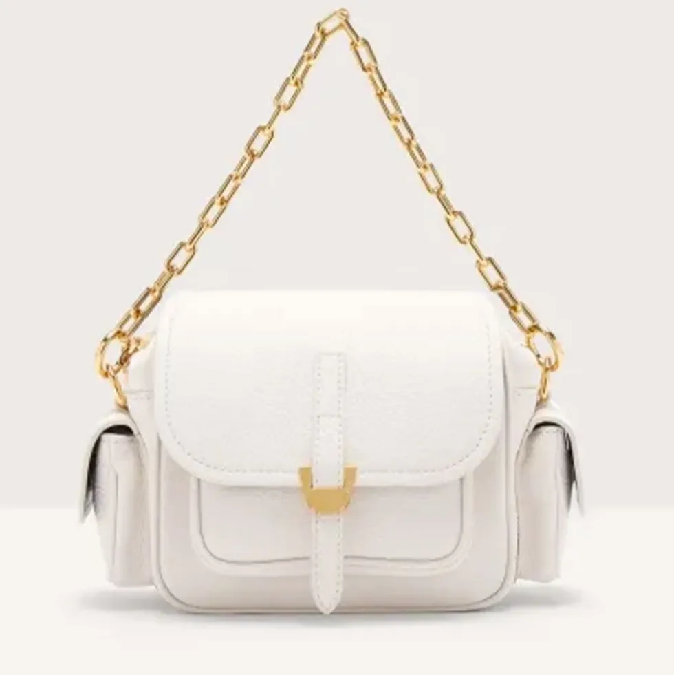 Borsa Donna a Mano COCCINELLE in Pelle Colore Blanco linea Campus Mini