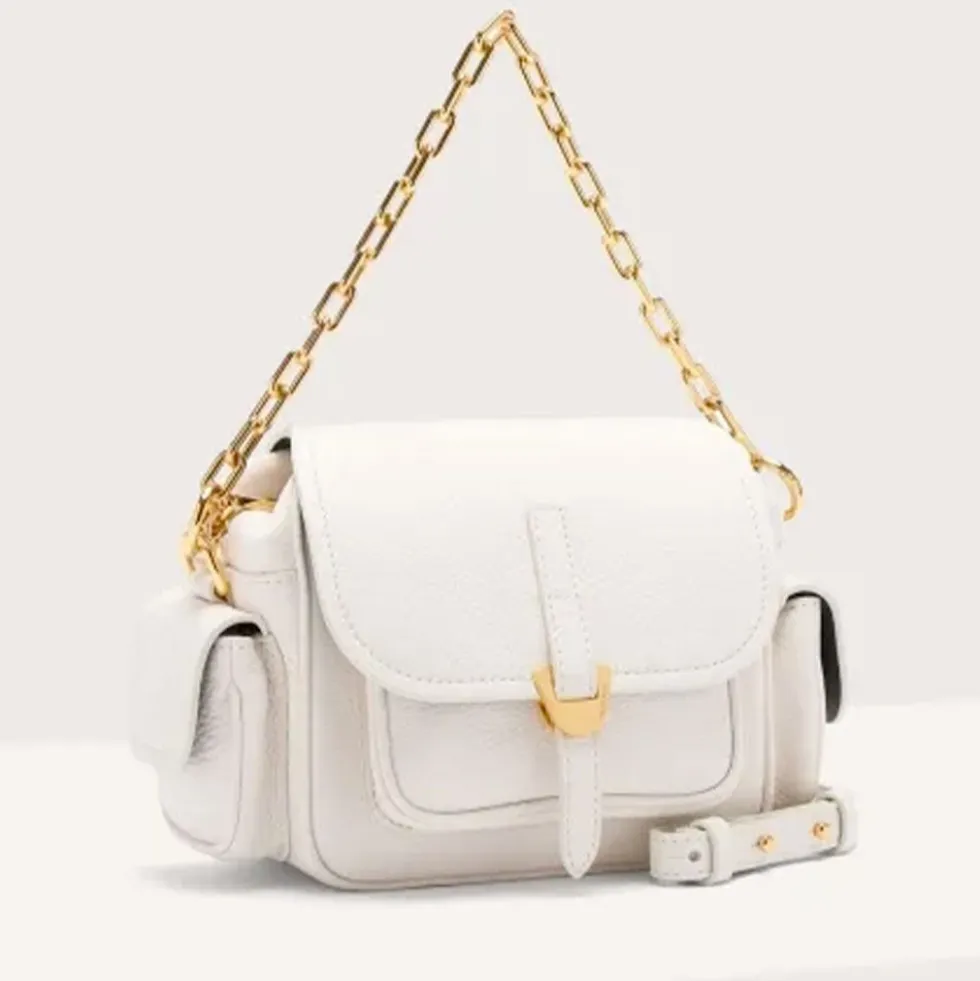 Borsa Donna a Mano COCCINELLE in Pelle Colore Blanco linea Campus Mini