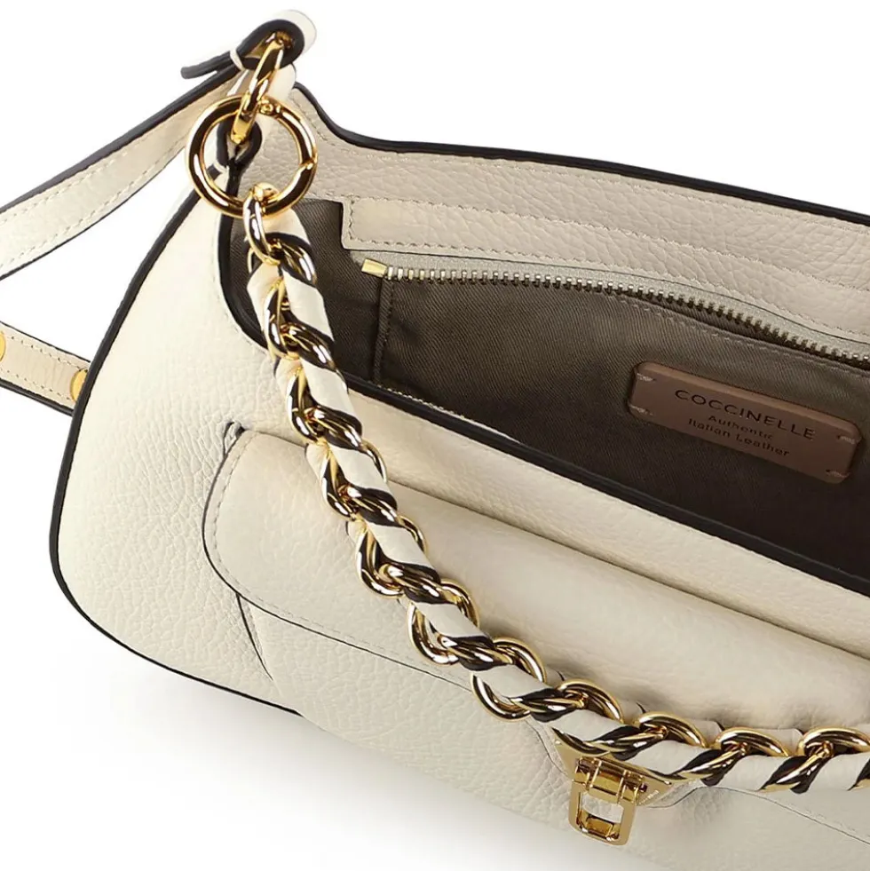 Borsa Donna a Mano COCCINELLE in Pelle linea Beat Generation Medium Colore Pearl